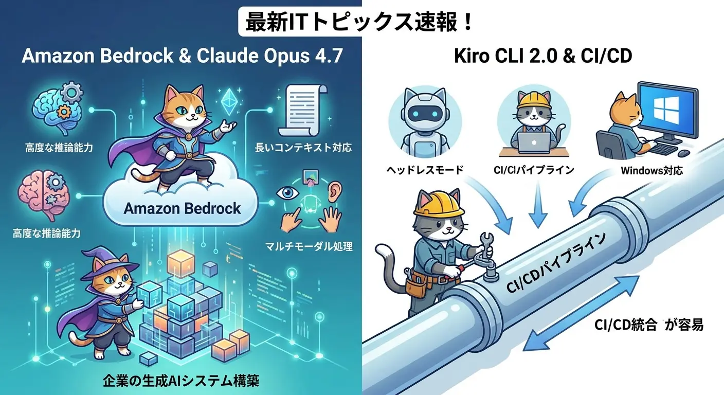 Claude Opus 4.7とKiro CLI 2.0のインフォグラフィック