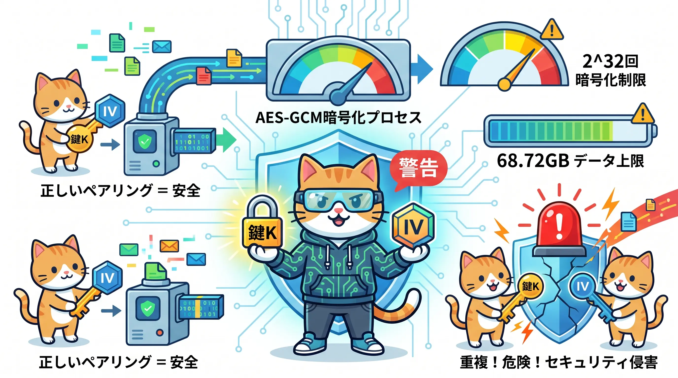 AES-GCM暗号化の限界を示す図