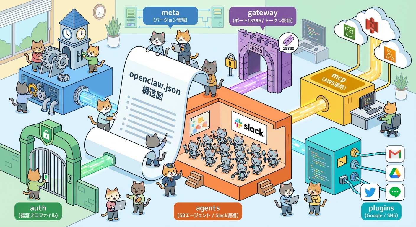 AWS MCPアーキテクチャ図 - AIエージェントとAWSサービスがMCPで接続される様子
