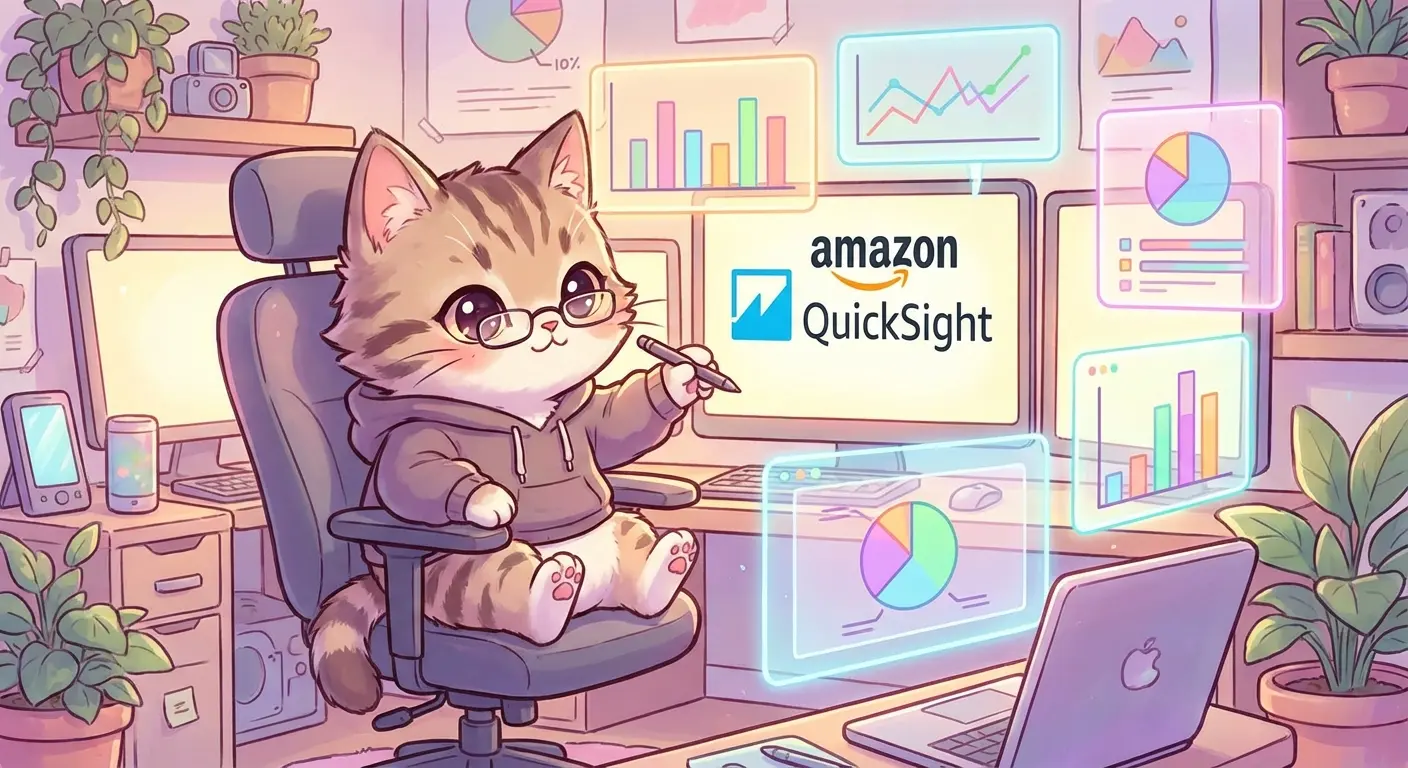 Amazon Quick Sightでダッシュボードを分析するイメージ