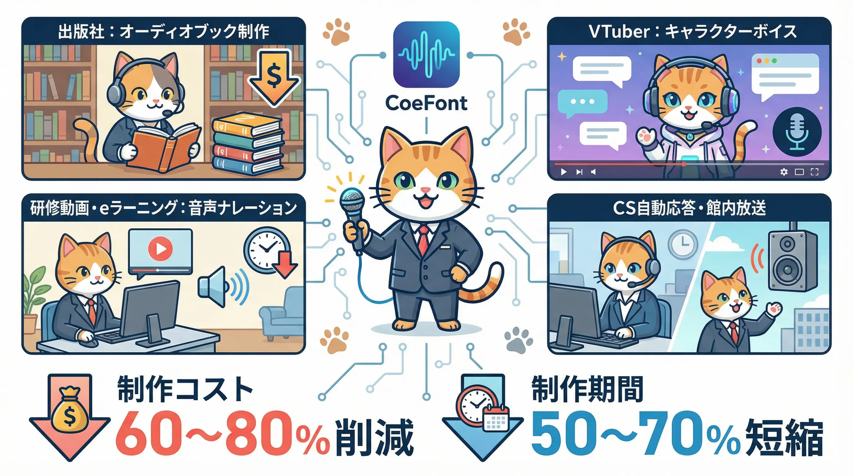 CoeFontのビジネス活用事例 動画制作・eラーニング・カスタマーサポート
