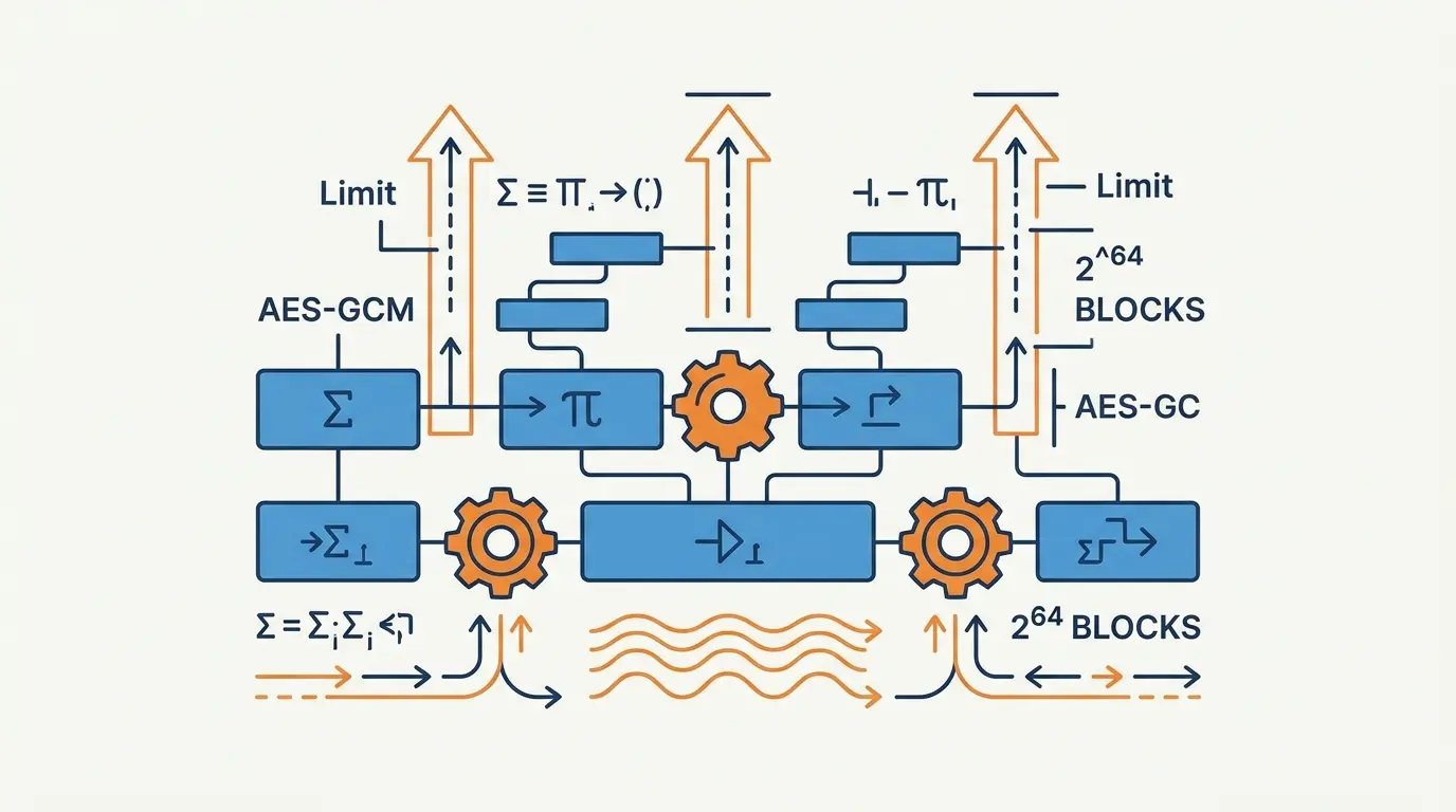 AES-GCM暗号化限界の概念図