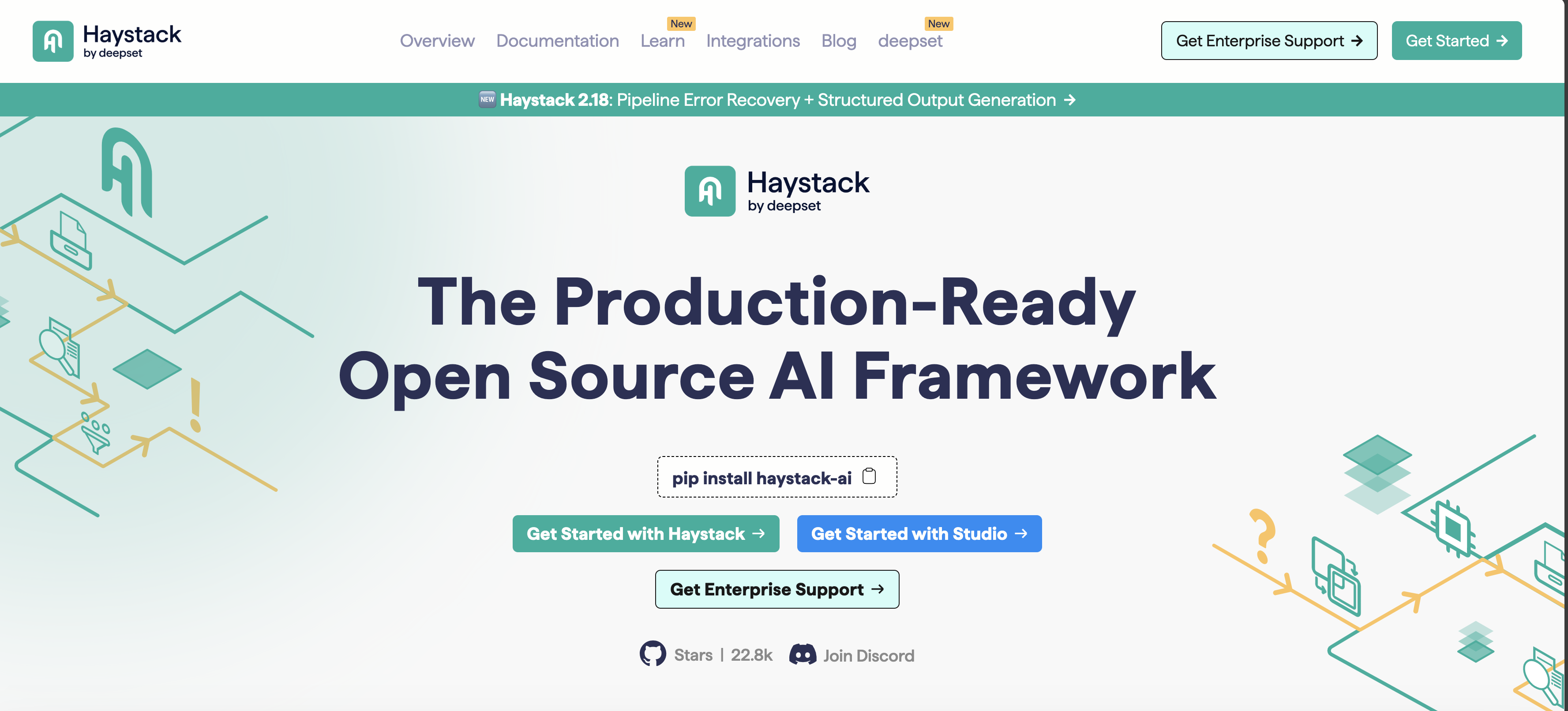 Haystackは、検索拡張生成(RAG)やエージェント型AIなどの高度なLLMアプリケーションを柔軟に構築できるオープンソースのAIフレームワークです。クラウド環境や本番運用にも対応しており、複雑なワークフローをGUIやコードで自在に設計できます。