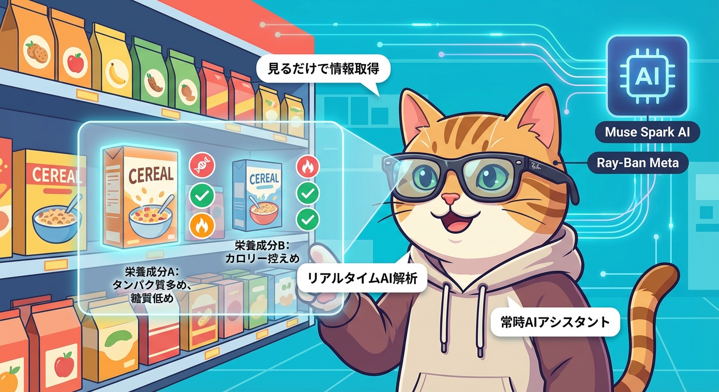 Ray-Ban MetaとMuse Sparkのウェアラブル統合イメージのインフォグラフィック
