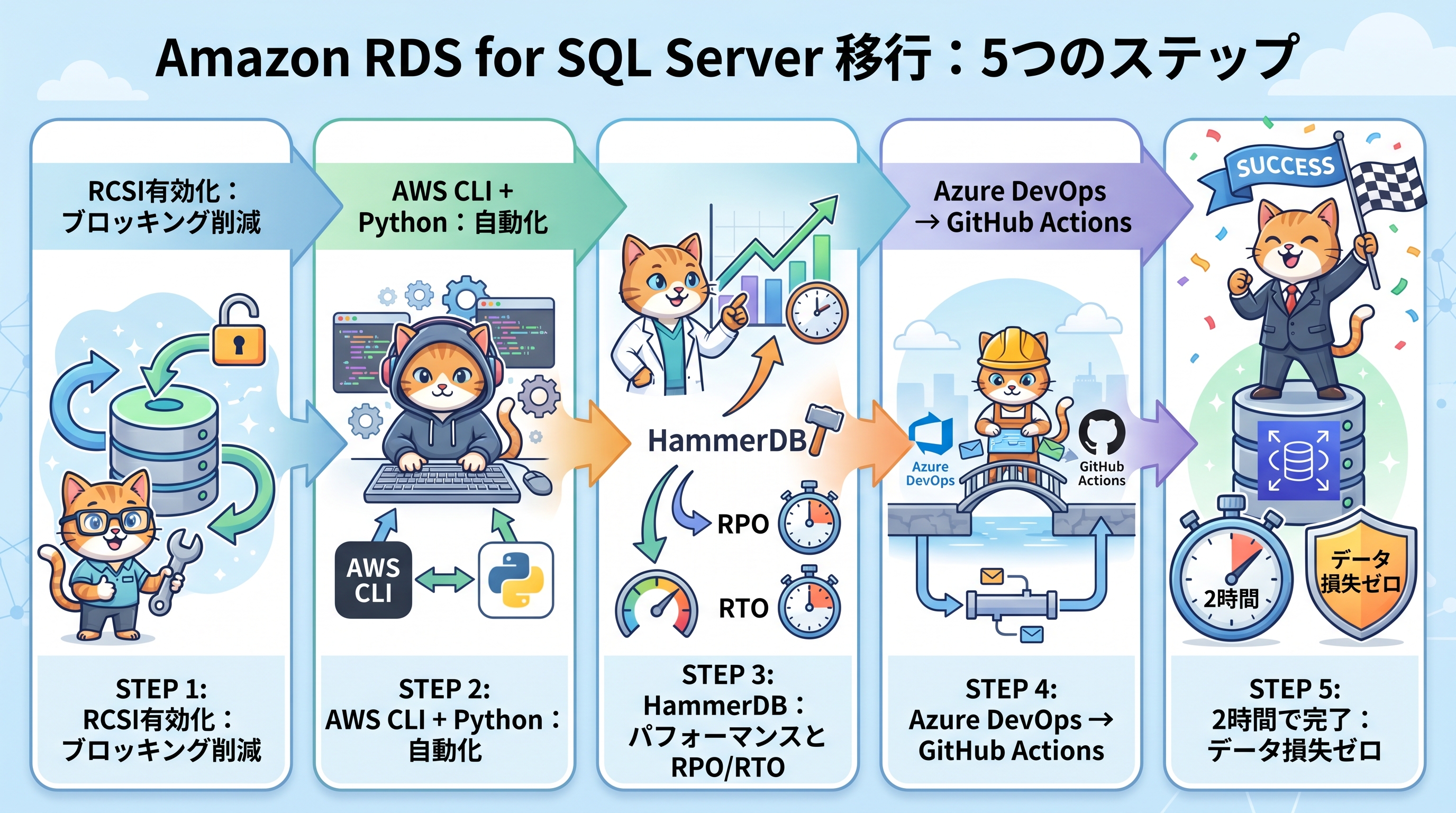 RDS移行の主要ステップフロー図